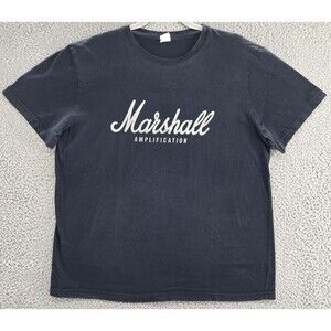 Vintage Marshall Amplification Shirt Mens Large Black Band Music Graphic Rock
